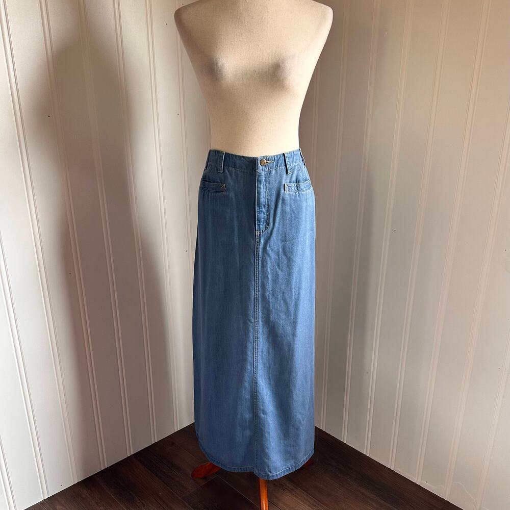 Vintage 90s/Y2K Twee Blue Maxi Skirt 12